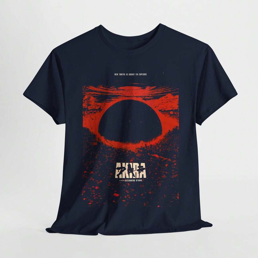 Unisex Akira 80er Anime T-Shirt, Retro Manga Shirt Sommer Herren, T-Shirt - Schwarz - Übersicht 1