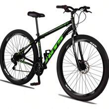 GTS ZT 29-Inch Steel Bicycle, 21 Speeds, Disc Brakes - Black/White - Size 17 - preto - 查看 2