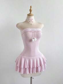 Women Midi Dresses - Rose - View 4