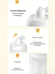 500ml Plastic Squeeze Seasoning Bottle, Leak-Proof Refillable Sauce Dispenser Bottle, Suitable For Ketchup, Sesame Sauce, Salad Dressing And Kitchen Use - Multicolor - View 5