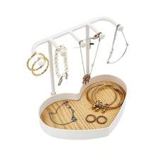 1pc Luxury Heart-Shaped Jewelry Organizer Rack With Multiple Hooks, Necklace, Bracelet, Earring, Ring, Watch Display Stand, Dresser/Bedroom Tabletop Storage Holder, Versatile Gift For Girlfriend, Roommate, Birthday - A - View 9