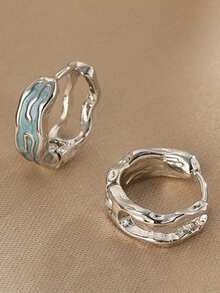 1 Pair Beautiful Hoop Earrings, Designed For Women, Suitable For Weddings, Engagements, Anniversary Parties, Valentine's Day Gifts - 1# - View 8