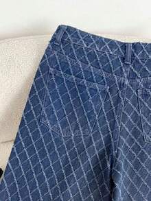 Jeans blancos anchos y sueltos con bolsillos, de uso casual y versátil para mujeres - Azul lavado medio - Ver 4