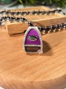 Contador digital con tachuelas de rhinestone, mini contador con pantalla en forma de anillo con reinicio de un solo botón, conteo silencioso, contador de rosario/cuentas portátil, contador de tally hecho a mano de ganchillo para estadísticas de flujo de personas - Multicolor - Ver 7