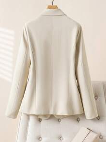 Blazer Wanita Ukuran Kecil, Model Baru Musim Semi/Gugur, Kancing Tunggal, Kasual, Mewah, Potongan Ramping, Membentuk Pinggang, Setelan Profesional - Aprikot - View 3