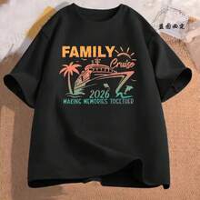 Camisetas de Vacaciones para Mejores Amigas, Personalizadas para Crucero Familiar 2026, Camisetas a Juego de Manga Corta Casuales para Grupos Familiares - Negro - Ver 6