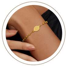 Adjustable Fashion Luxury High-End Stainless Steel Bracelet, Cross Stainless Steel Buddhist Bead Bracelet, Versatile Cross Bracelet - Yellow Gold - View 5