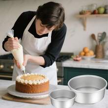 Molde redondo para tartas - Molde de hornear de aluminio antiadherente - Fondo extraíble - Fácil de limpiar - Molde para tartas de queso - Moldes para hornear tartas, mousses y bizcochos para cumpleaños, bodas y Navidad - Varios estilos y colores - Ver 9
