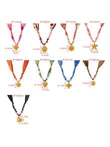 1pc Bohemian Ocean Style Creative Fashion Necklace, Elegant, Exquisite, Luxurious, Charming, Sweet And Bold Design, With Titanium Steel Starfish, Heart, Flower, Cross, Sun And Beaded Print. This Fashion Scarf-Style Necklace Is Perfect As A Graduation Ball Or Party Gift For Women, Sisters Or Couples. Ideal For Valentine's Day, Daily Wear, Dating, Parties, Holidays, Gifts, Summer, Beach And Vacation. - Multicolor - View 11