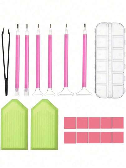 5D Diamond Painting Tools And Accessories, Diamond Gem Art Tool Set Includes Diamond Painting Brush, Clay, Plastic Tray And Other DIY Diamond Painting Accessory Art Supplies