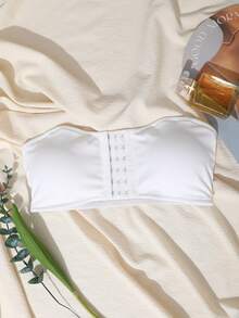 女士無肩帶內衣 前扣式隱形抹胸無縫聚攏內衣 性感短版內衣貼身內衣 婚禮內衣 夏季穿搭 全天舒適 - 白色 - 查看 9