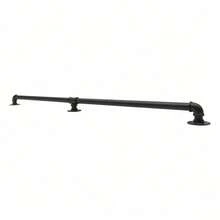 5ft Black Galvanized Iron Stair Handrail - Stylish Wall-Mounted Support - 預設 - 查看 6