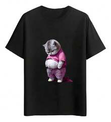 Fat Cat T-Shirts In Pink Clothes - Black - View 1