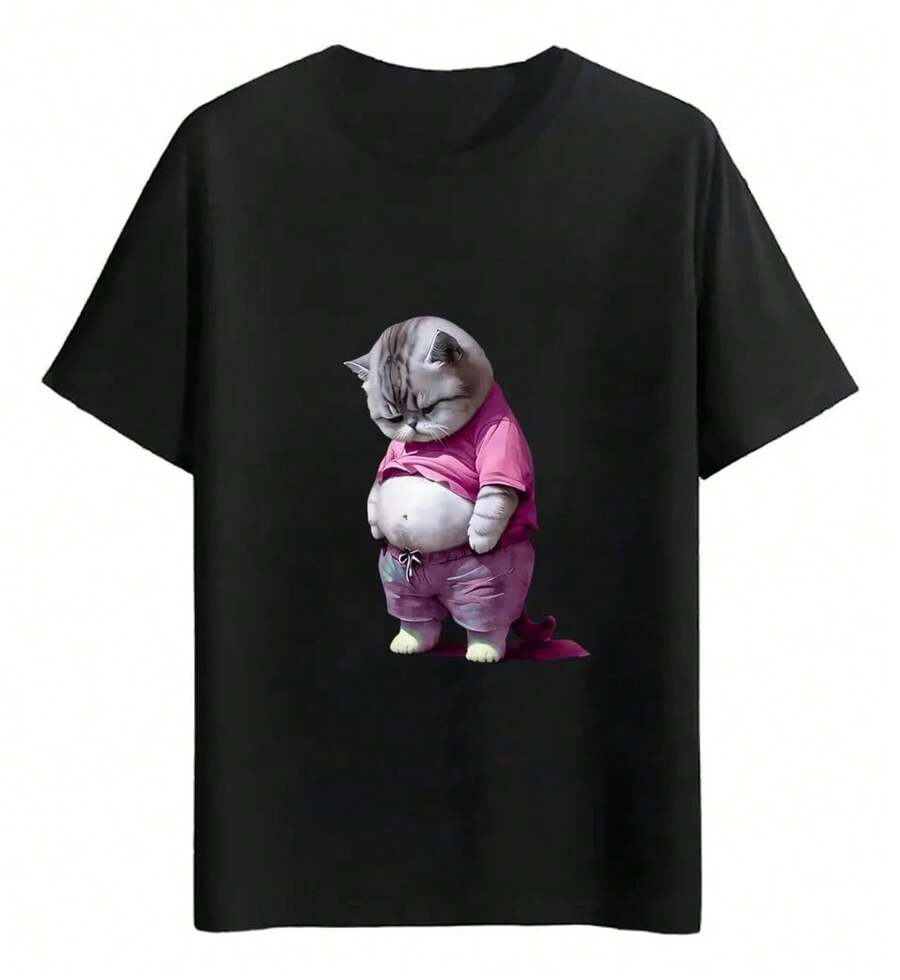 Fat Cat T-Shirts In Pink Clothes - Black - View 1