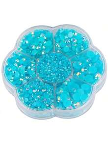 每盒5000顆，2mm、3mm、4mm、5mm、6mm共5種尺寸。花形盒裝平底水晶水鑽，多色水晶寶石，珠寶珠飾，玻璃藝術貼紙。適用於衣服、包包、鞋子、杯子、手機殼、手工藝品和DIY裝飾 - 5000件 - 查看 13