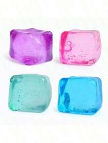Stress Relief Cube - A Handheld Desktop Toy Made Of Super Elastic And Squeezable Material, Maintaining A Cubic Shape. Effectively Relieves Anxiety, Making It An Ideal Choice For Classroom Rewards, Party Favors, And Holiday Gifts. Finger Toy For Adults And Teenagers, Holiday Gifts, Party Favors. - Multicolor - View 5
