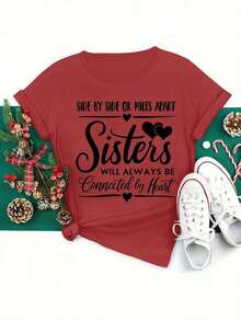 Printed T-Shirts Are Modern And Beautiful Women's Clothing. The "The Sisters" Design Is Loose-Fitting And Suitable For Sports And Parties. They Are Cute, Elegant, And Make A Stylish Gift. They Are Soft, Machine Washable, And Stretchy. These Casual Loungewear T-Shirts Have A Crew Neck And Short Sleeves And Are Made Of 100% Cotton. - 紅色的 - 查看 7