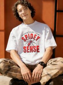 Always Trust Your Spidey Sense Graphic T Shirt 100 Percent Cotton T Shirts For Men MARVEL Marvel Universe Superhero Men's Summer Outfits Men's Clothes Mens Tops Streetwear Mens Gift Ideas Innerwear Or Outfits,Mens Fashion - trắng - Xem 4
