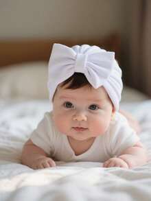 4pcs/Set Baby Ribbed Floral Knit Hat, Daily Warmth, Sun Protection, Windproof, Newborn Anti-Scratch Hat, Bowknot Decor Design, Suitable For Baby Girls Cute Headband Hat. Fabric Is Comfortable, Soft And Breathable, - Multicolor - View 10