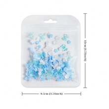 1 Pack Mixed 3D Flower & Bow Resin Filler Materials; Blue, White, Rose Epoxy Resin DIY Craft Supplies; Suitable For Making Hair Clips, Photo Frames, Earring Accessories And DIY Keychains; Ocean Themed Resin Filling Supplies - Multicolor - View 7