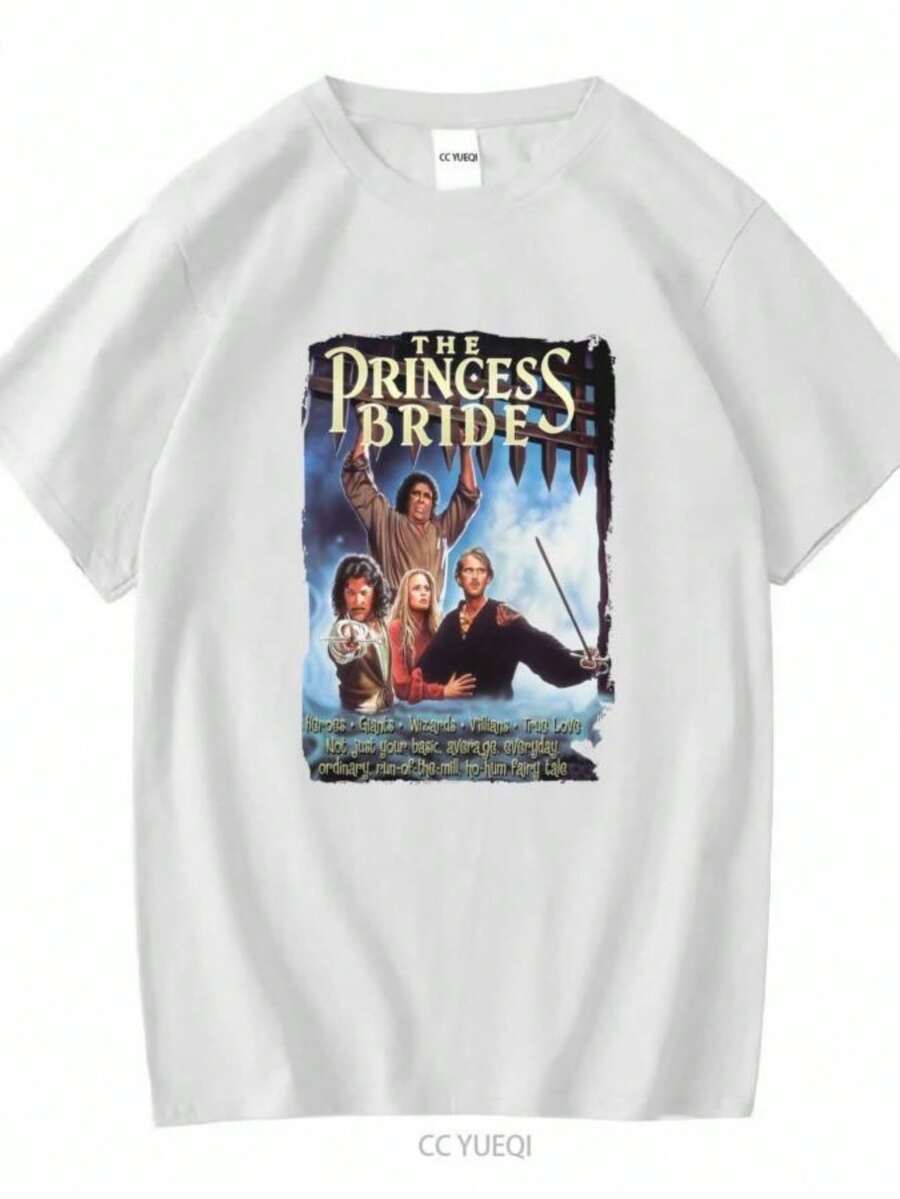 blusas para mujer The Princess Bride Alt Poster T Shirt Mens Licensed 80s Movie Light Blue vintage Washed Stylish Comfortable Soft fashion - Blanco - Ver 1