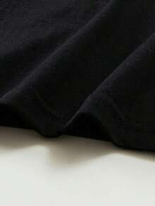 Oferta por tiempo limitado, cantidad limitada disponible,  relámpago, camisas de mujer, camisetas de mujer Camiseta casual de manga corta para mujer de talla grande [Especial japonés y coreano], nueva camiseta sencilla de manga corta de color liso de corte holgado estilo coreano para primavera/verano, camiseta moderna para ir al trabajo para mujeres, camiseta de color liso que estiliza, camisetas estampadas - Negro - Ver 5