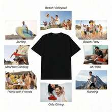 Women's Butterfly Print T-Shirt, Casual Short Sleeve Top With Round Neck And Floral Print, Women's Clothing For Spring And Summer, Ideal For Casual Outfits, Easy Care Material, Regular Fit, Non-See-Through Material, Comfortable Sweatshirt, Machine Washable. Casual Blouses For Women - 黑色 - 查看 6