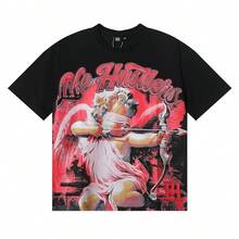 MeiLife Meichao Hustlers Men's And Women's Loose Fit Short Sleeve T-Shirt With Archer And Masked Angel Print - 白色 - 查看 1