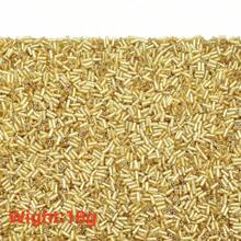 1/3 túi hạt cườm thủy tinh hình ống 4x1/6x1mm, màu vàng và bạc, dùng để làm đồ trang sức thủ công, thêu, vòng tay, vòng cổ, bông tai. - Hạt hình ống dài - Xem 19