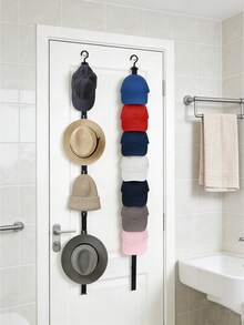 Adjustable Hat Storage Rack, Hat Organizer Display Rack Suitable For Home Closet Or Entryway - 8 Hat Holders, Wall-Mounted Hat Rack With Hooks, Space-Saving Storage Solution For Neat Hat Organization, Perfect For Dorms, Entryways,Bedroom Room Decor,Back To School - Multicolor - View 10