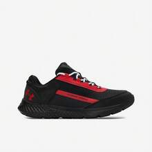 Under Armour Charged 男子緩震防滑運動訓練跑步鞋 - 黑色/紅色 - 查看 4