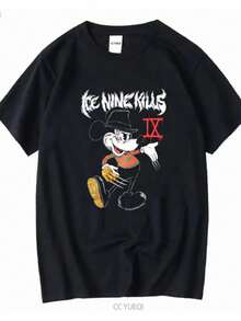 Women's Blouses Ice Nine Kills 2026 Tour T Shirt Fan UNisex AN33618 Vintage Washed Stylish Top For Everyday Wear Slightly Comfortable Casual - 黑色 - 查看 1