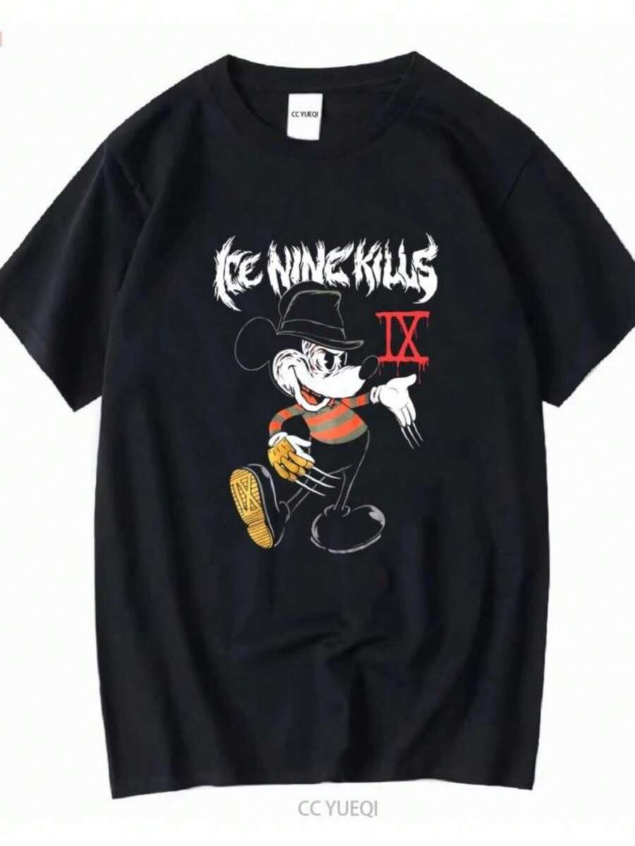Women's Blouses Ice Nine Kills 2026 Tour T Shirt Fan UNisex AN33618 Vintage Washed Stylish Top For Everyday Wear Slightly Comfortable Casual - 黑色 - 查看 1