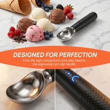 3 Adjustable Temperature Settings (120/140/160°F), Waterproof IP67, Ergonomic Handle, 2600mAh Rechargeable Electric Ice Cream Scoop, Hard Ice Cream Kitchen Tool - Multicolor - View 5