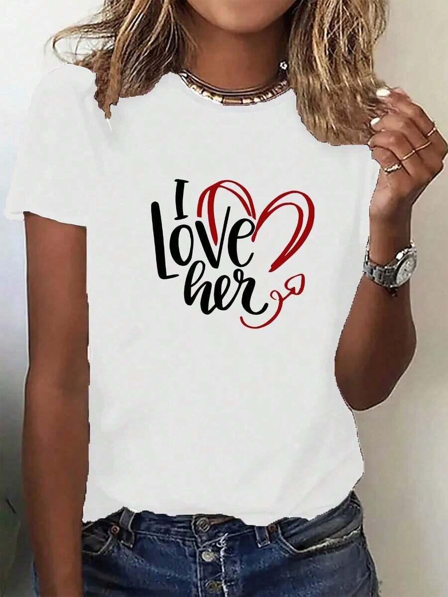 Women's Short-Sleeved T-Shirt, Modern And Minimalist Style, Comfortable And Casual, Suitable For Valentine's Day And Christmas Gifts, With Geometric Design, Available In Sizes S, M, L, XL, XXL, For Casual Daily Wear. - 白色 - 查看 1