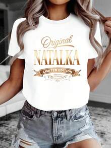 Camiseta Original Natalka Edición Limitada para Mujer, Pura y Cómoda - Blanco - Ver 6
