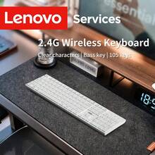 Lenovo 联想 K280 2.4GHz 无线键盘，全尺寸 104 键静音键盘，带数字小键盘，适用于办公台式机和笔记本电脑 - 查看 1