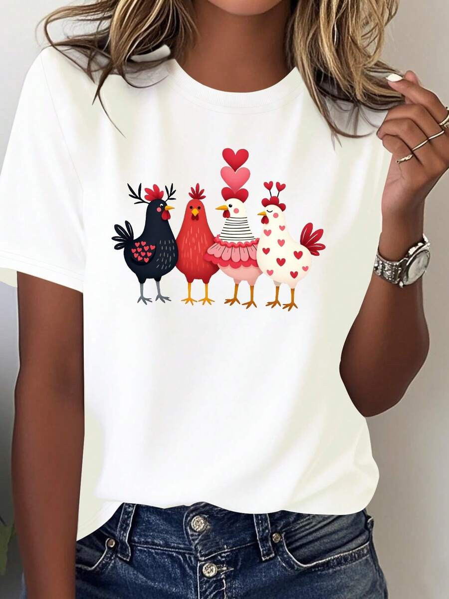 Camiseta cómoda para mujer con temática de amor caprichosa para el Día de San Valentín