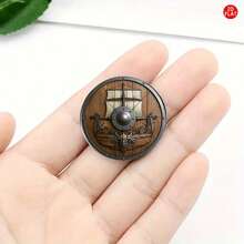 2D Flat Design Viking Shield Brooch, Unique Creative Lapel Pin, Suitable For Clothing, Backpacks, Hats, And More, Versatile Fashion Accessory For Any Occasion Including Christmas - A - View 5