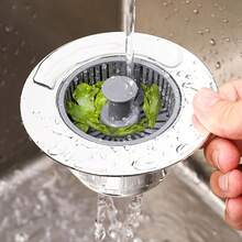 3-In-1 Plastic & Steel Kitchen Sink Drain Filter And Stopper Combo, Polished ABS & Stainless Steel Drain Strainer With Hair Catcher, Suitable For Bathroom And Kitchen, US Standard Drain Protection - 3-in-1 Sink - View 4