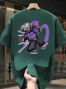 Camiseta de manga corta para hombre,% algodón, de marca de moda, estilo casual de verano, talla, corte holgado, prenda versátil adecuada para todas las estaciones. Se puede usar como capa base en primavera y otoño o sola en verano. Estilo unisex, perfecta para amigos. Camiseta de marca de moda,% algodón y de peso pesado. - Azul marino - Ver 8
