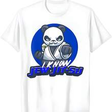 Yo conozco judíos Jitsu Karate Panda camiseta - Blanco - Ver 1