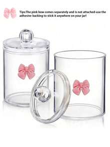 1/2/4/6 piezas Soporte transparente de acrílico para hisopos de limpieza, contenedor de almacenamiento de hisopos de limpieza, dispensador de palillos, caja para almohadillas de maquillaje e hisopos de limpieza, bote de almacenamiento de baño con cubierta de plástico, estante organizador de cosméticos de tocador, para almacenar bolas de limpieza, hisopos de limpieza, almohadillas de maquillaje, palillos, clips y ligas para el cabello, diseño compacto a prueba de polvo, adecuado como un pequeño regalo para la familia, amigos, Día de San Valentín, bolsa de maquillaje, esencial de viaje - Multicolor - Ver 14
