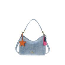 Coach 女款單肩斜背包 Laurel 素色 CEF26IMNIM - 淺靛藍色CEF26IMNIM - 查看 10