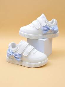 Giày trẻ em hàng mới mùa xuân, giày thể thao chống trượt có nơ cho bé gái, giày sneaker hoạt hình cho bé trai, giày chạy bộ cho bé, giày trắng nhỏ. - Màu xanh lam - Xem 7
