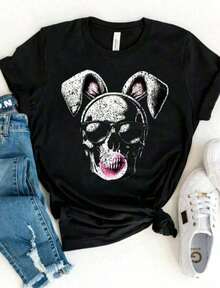 2026 Fashion Women's Quality Casual Cotton T-Shirt, Summer Tops, High School Musical The Series East High Mascot Logo T-Shirt, Gift T-Shirt For Family Trips, WaltWorld Women's Birthday Tops, Unisex Basic T-Shirt - 黑色 9 - 查看 6