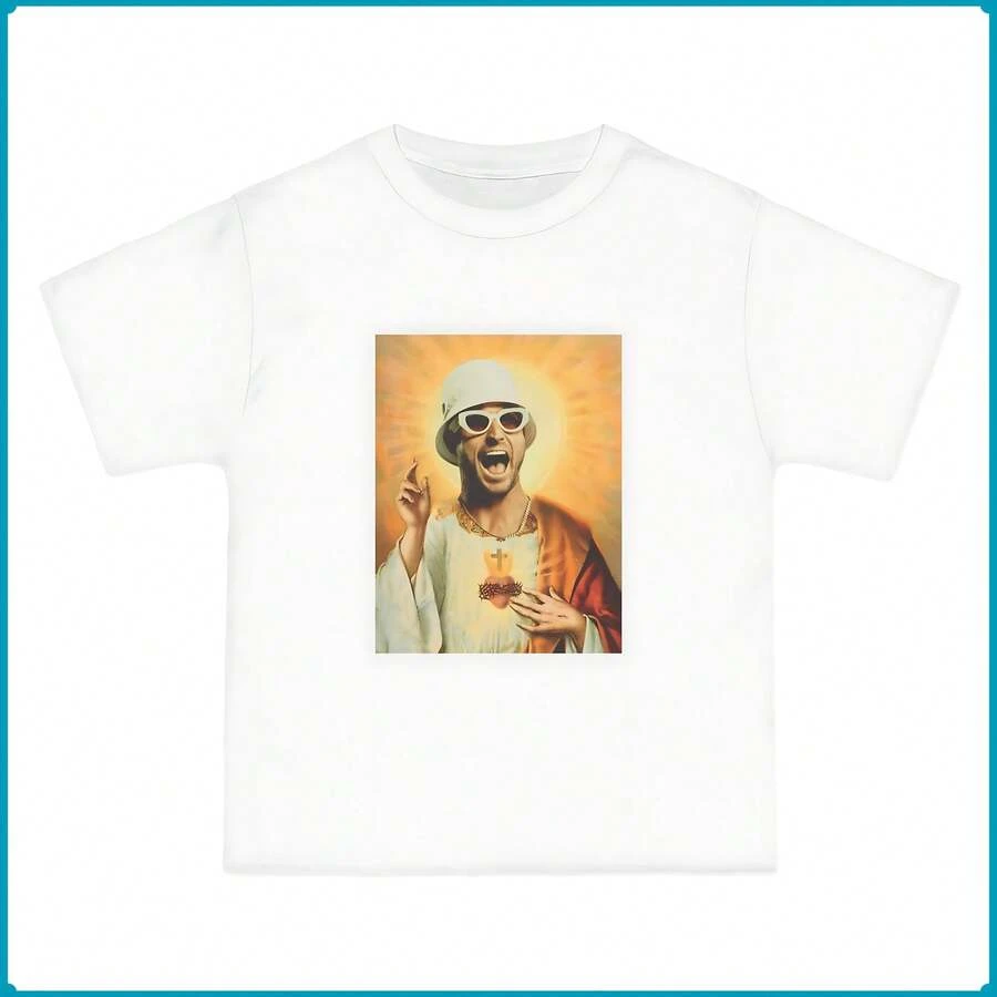 Fisher DJ Jesus Graphic Tee_ Funny Christian Rave Shirt - White - View 1