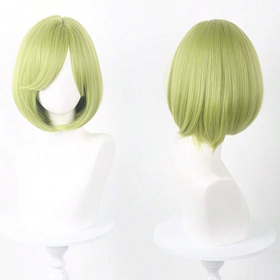 Coco Cos 假髮 – Witch Hat Atelier 短款淺綠色通用耐熱動漫假髮，易造型，適合萬聖節與日常配戴，附贈假髮帽