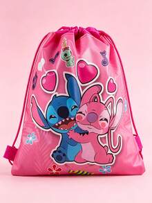 Disney Túi thể thao học sinh Stitch Back To School, túi dây rút nhẹ, dung tích lớn, dùng đi học, túi đựng đồ leo núi, túi dã ngoại, túi dây rút xách tay. - Nhiều màu - Xem 10