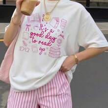 Its A Good Day To Read Books Lover Bookworm Women Reading T-Shirt - trắng - Xem 1